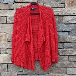 Jones New York Open Front Draped Hem Cardigan